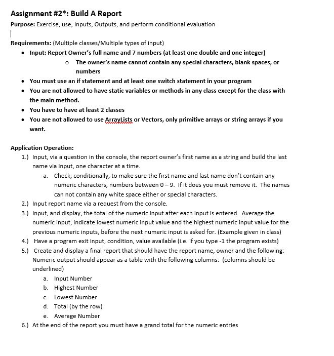 Solved Assignment #2*: Build A Report Purpose: Exercise, | Chegg.com