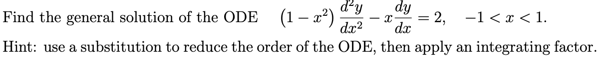Solved Find the general solution of the ODE | Chegg.com