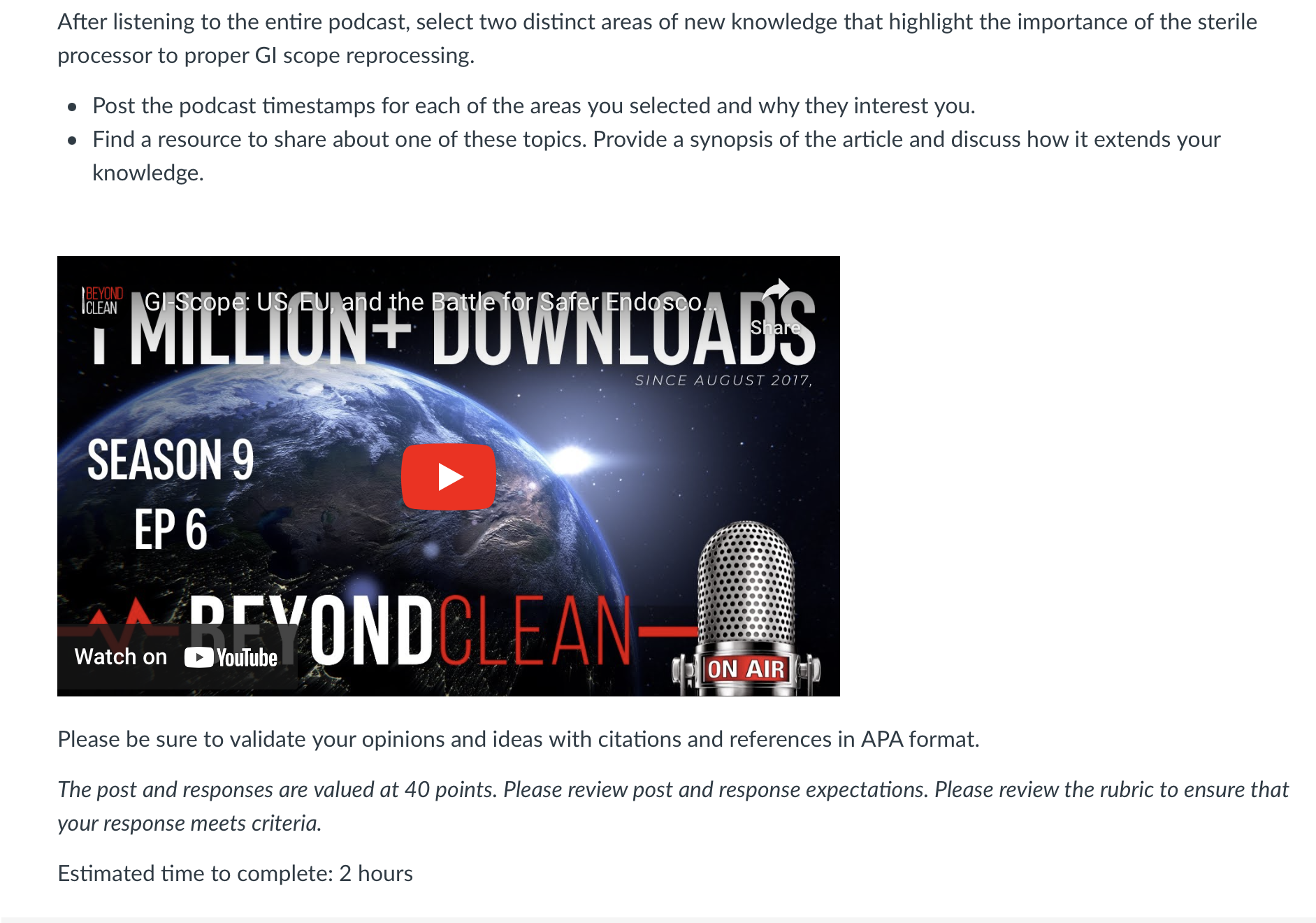 Solved After listening to the entire podcast; GI-Scope: US, | Chegg.com