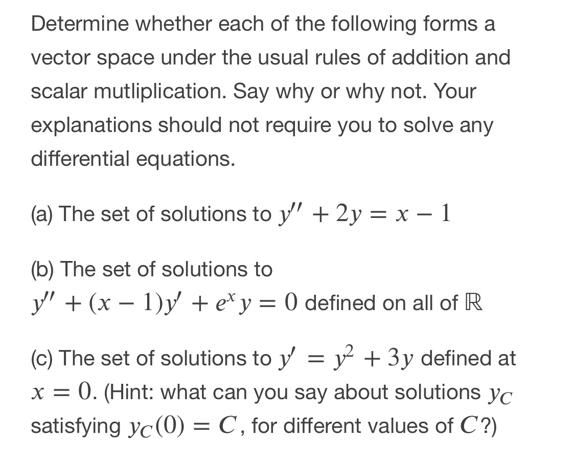 Solved Determine whether each of the following forms a | Chegg.com