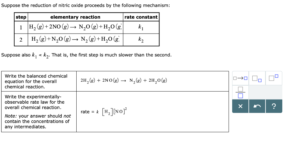 Solved Suppose the reduction of nitric oxide proceeds by the | Chegg.com