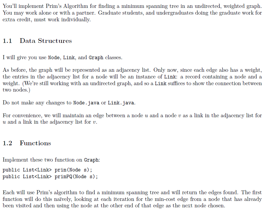 Implement the 2 functions described in section 1.2 | Chegg.com