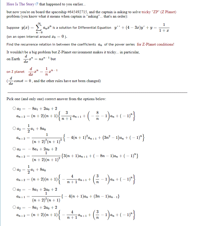 Solved Here Is The Story that happened to you earlier... but | Chegg.com