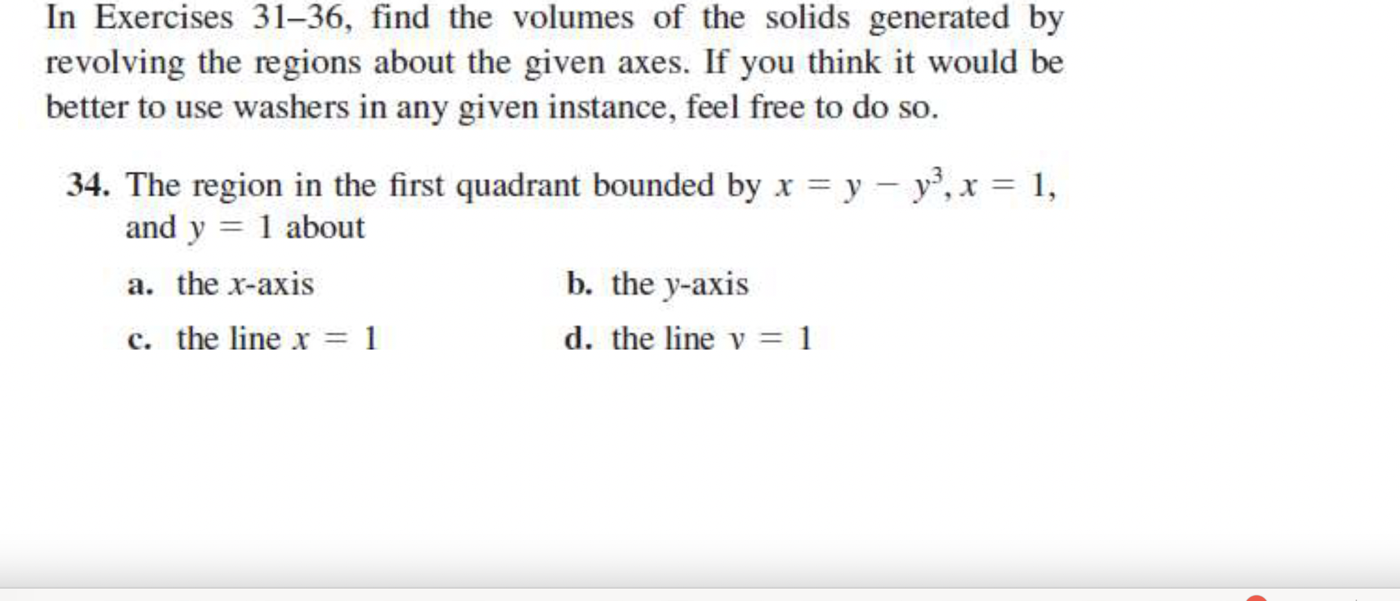 Solved In Exercises 31-36, find the volumes of the solids | Chegg.com