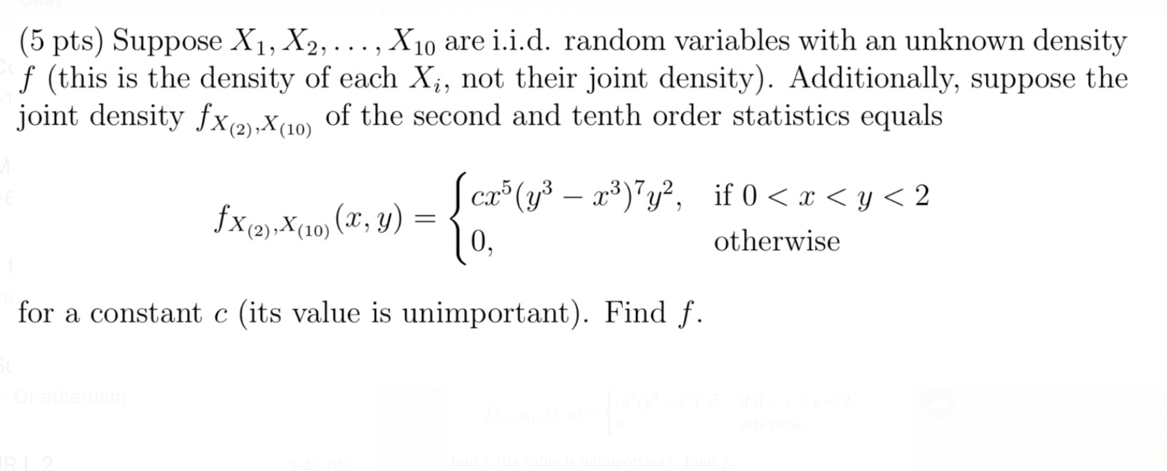 Solved (5 pts) Suppose X1, X2, ..., X10 are i.i.d. random | Chegg.com