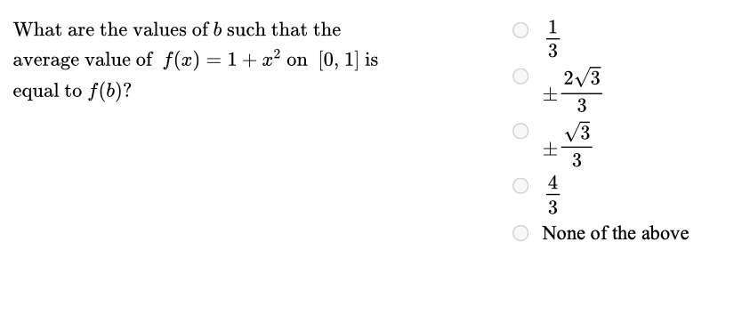 Solved What Are The Values Of B Such That The Average Value | Chegg.com