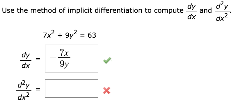 Solved 2 ду and Use the method of implicit differentiation | Chegg.com