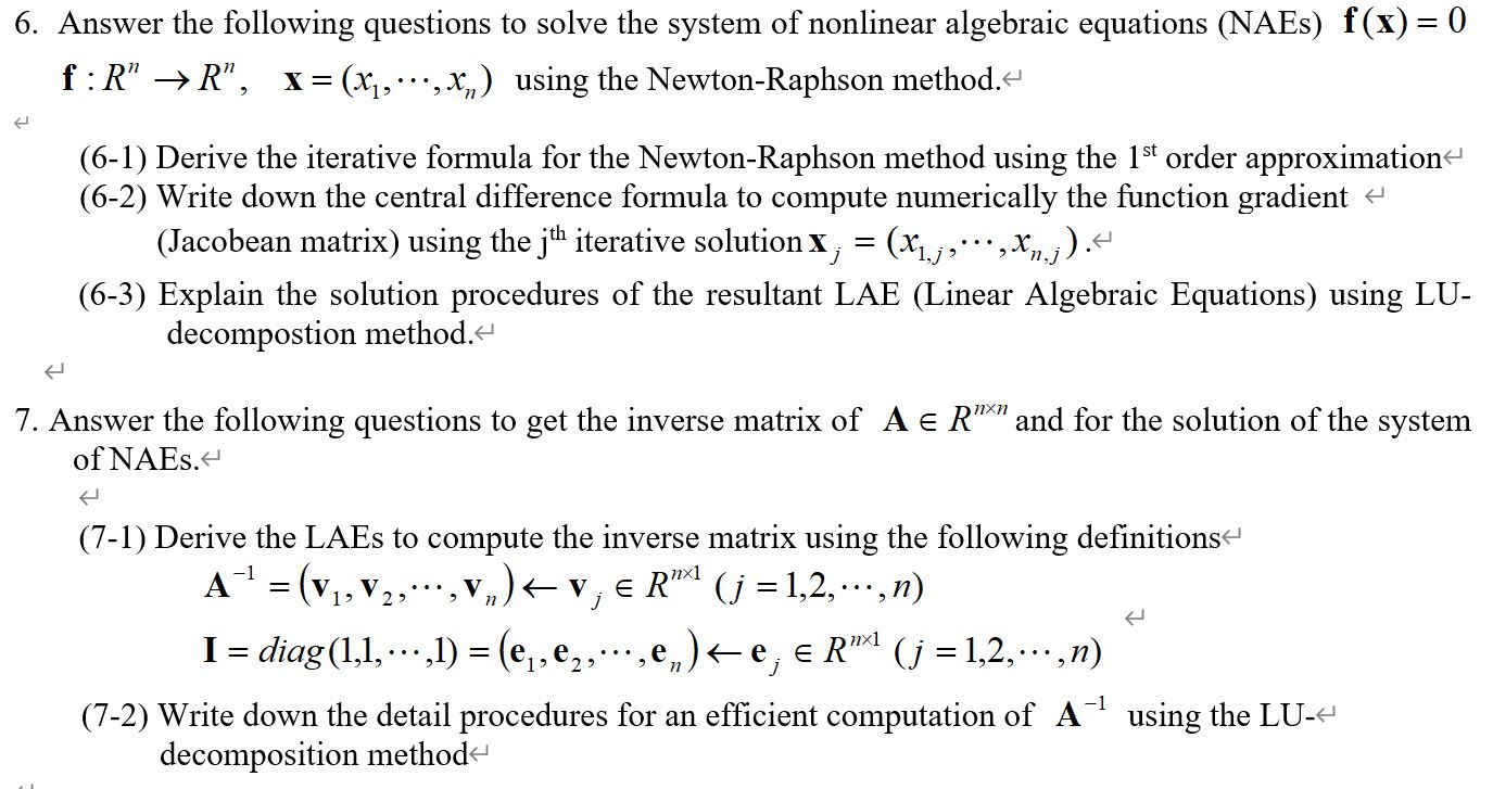 6 Answer The Following Questions To Solve The Sys Chegg Com