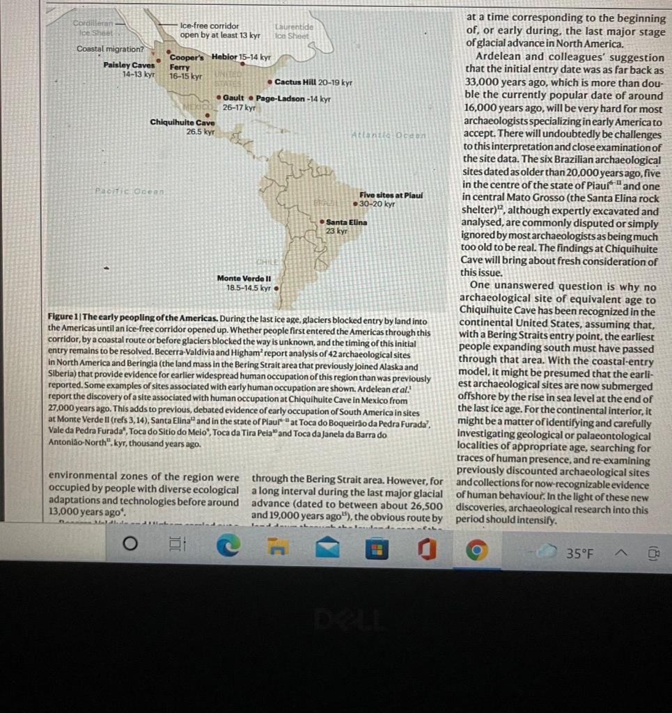 3 76% + Evidence grows for early peopling of the | Chegg.com