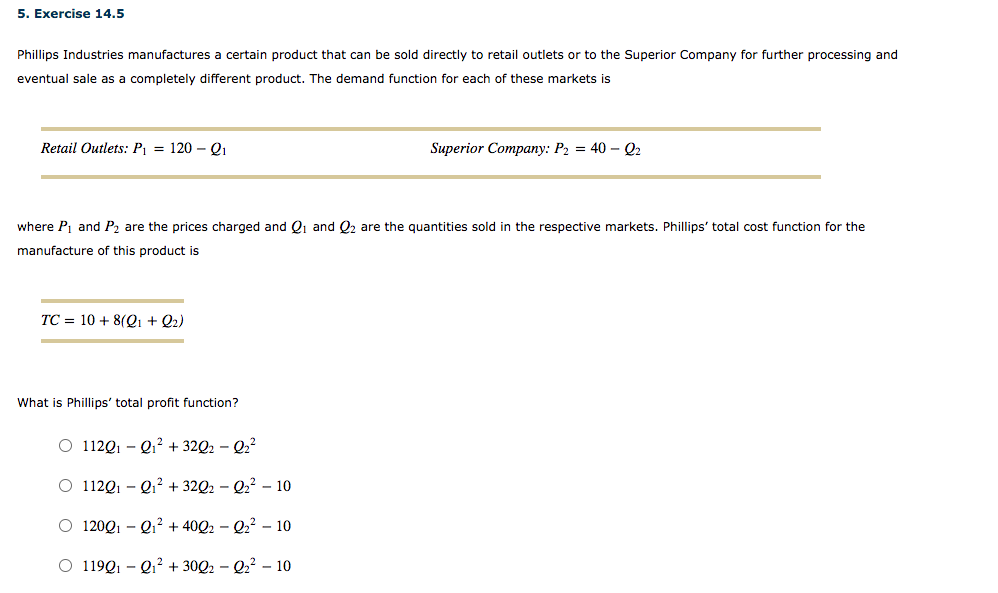 Solved 5. Exercise 14.5 Phillips Industries Manufactures A | Chegg.com