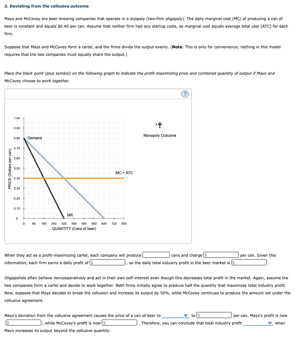 Solved 1. Characteristics of oligopoly An oligopolistic | Chegg.com