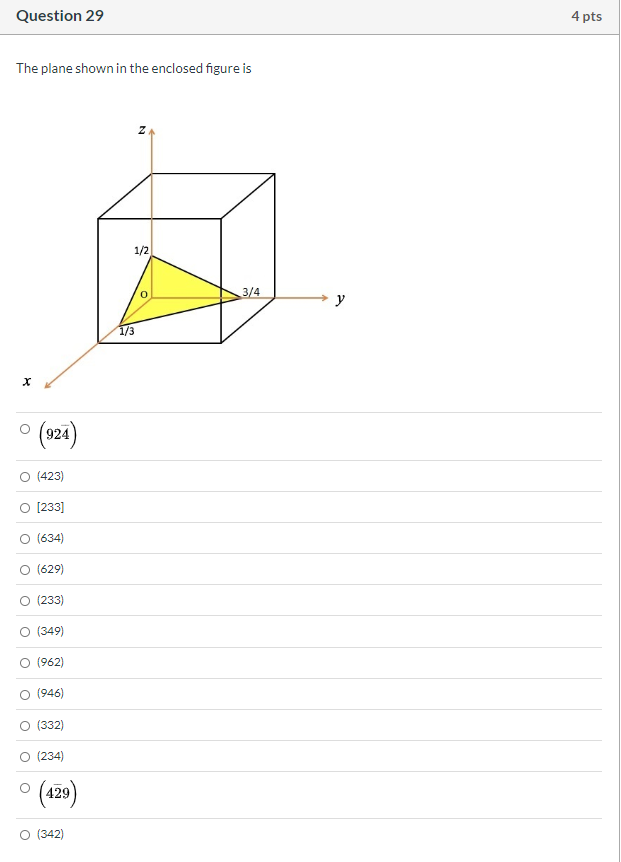 Solved Question 29 4 pts The plane shown in the enclosed | Chegg.com