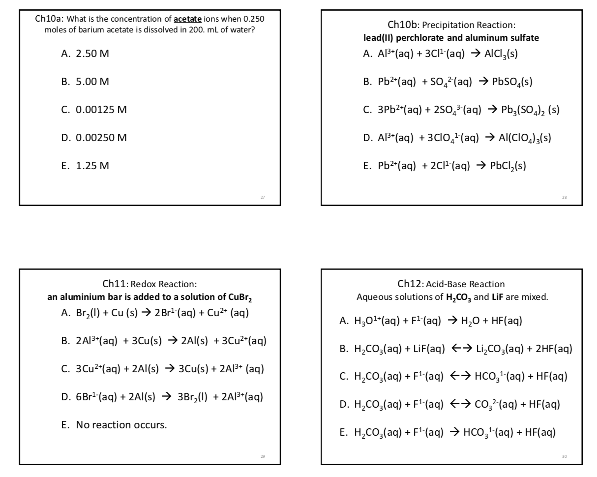 Solved Ch10a What Is The Concentration Of Acetate Ions When Chegg Com