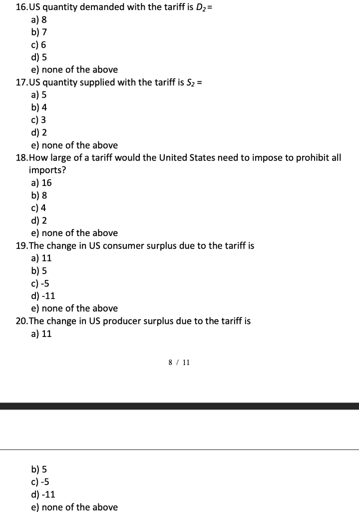 Solved In the United States US inverse demand is P 28 2QD