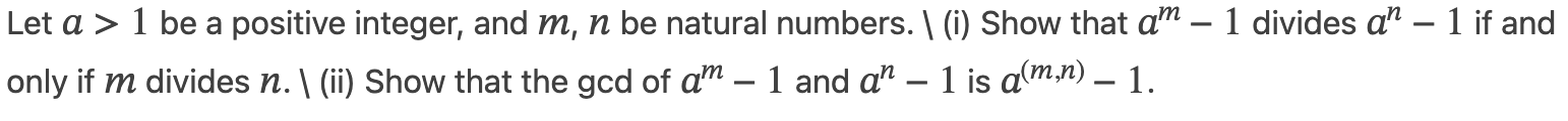 Solved Elementary Number Theory : Let 𝑎>1 be a positive | Chegg.com