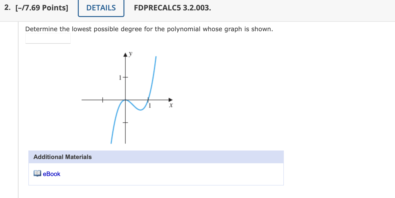 how to determine the lowest degree polynomial of a graph