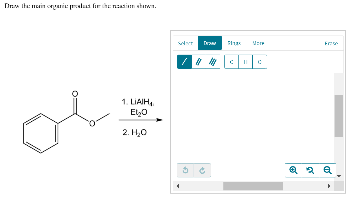 Solved Draw the main organic product for the reaction shown.