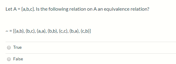 Solved Let A = {a,b,c}. Is The Following Relation On A An | Chegg.com