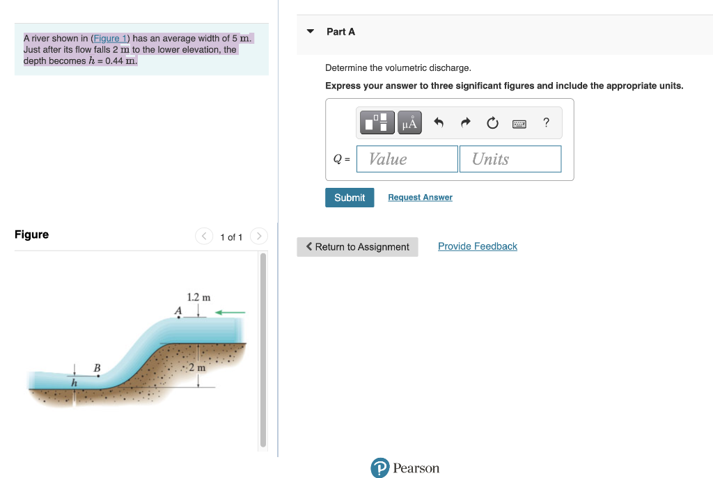 Solved A river shown in has an average width of 5 m. Part A | Chegg.com