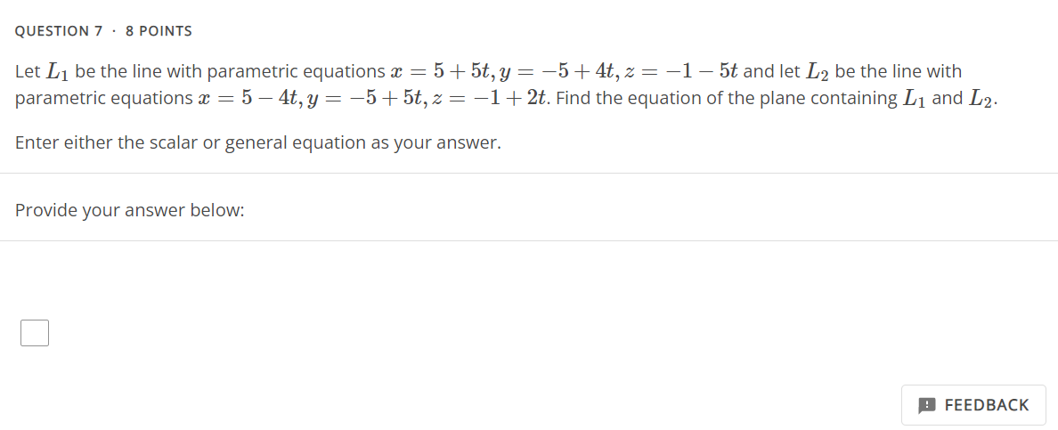 Solved Let L1 Be The Line With Parametric Equations 