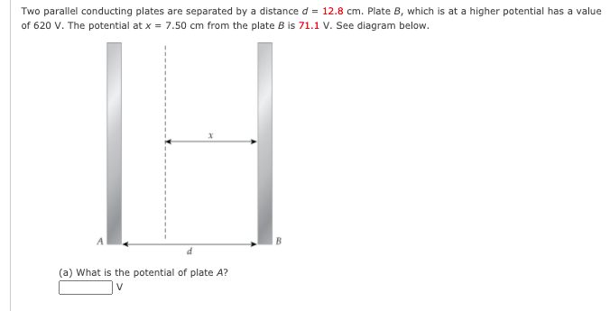 Solved Two parallel conducting plates are separated by a | Chegg.com