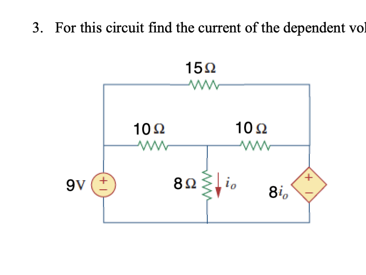 Solved For this circuit find the current of the dependent | Chegg.com