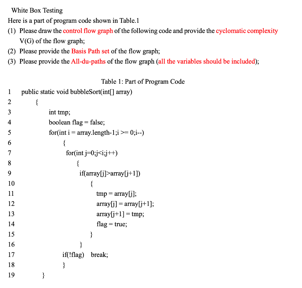 Solved it's white box testing questions could you tell me an | Chegg.com