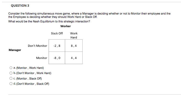 Solved Consider The Following Simultaneous Move Game, Where | Chegg.com