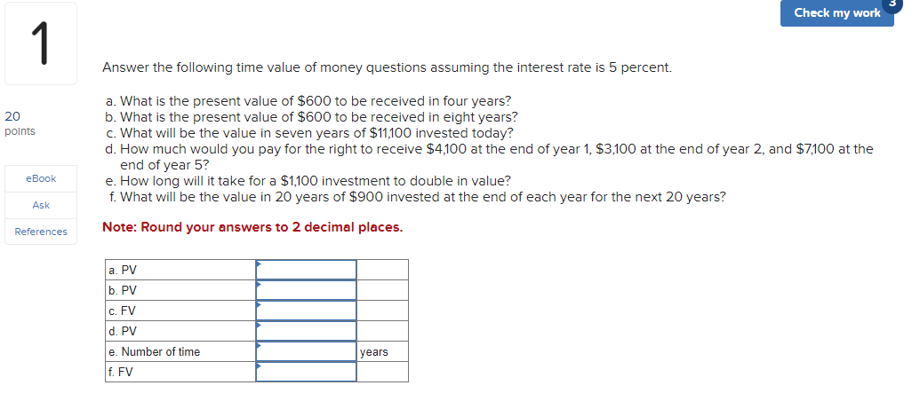 Solved Answer the following time value of money questions | Chegg.com