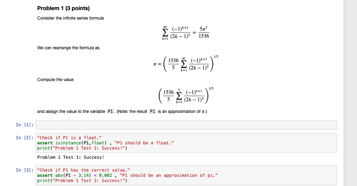 Solved Problem 1 (3 points) Consider the infinite series | Chegg.com