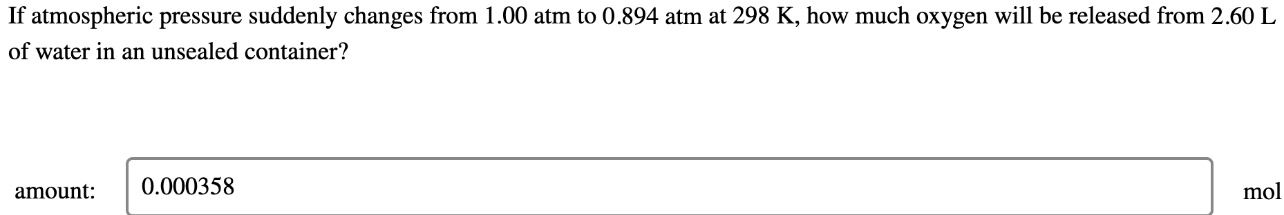 Solved At 298K, ﻿what is the solubility of oxygen in water | Chegg.com