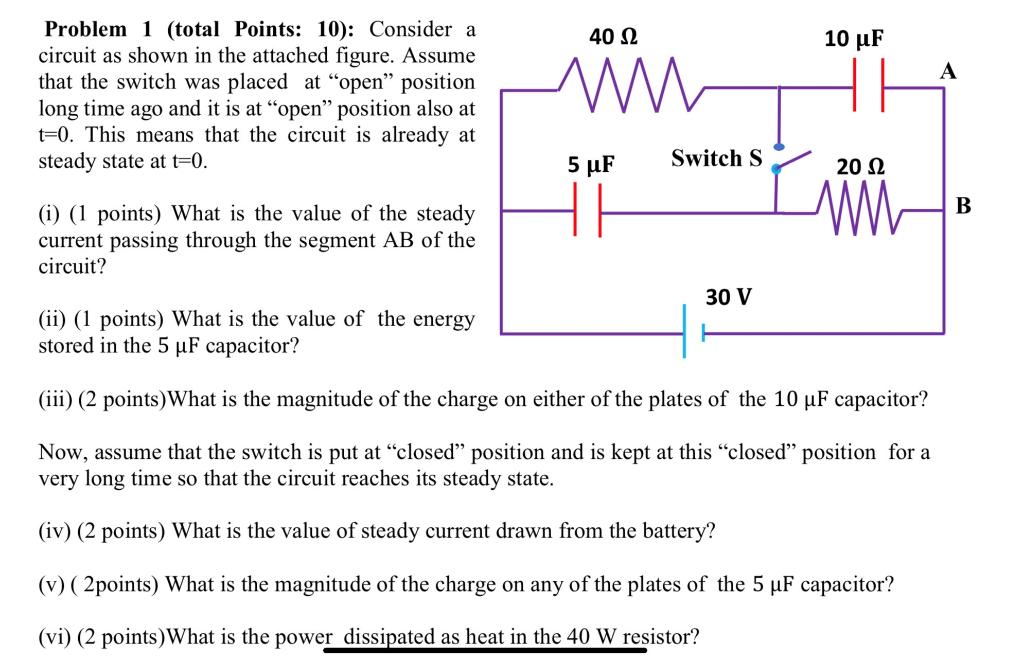 Solved Problem 1 (total Points: 10): Consider A Circuit As | Chegg.com