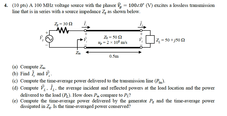 Solved 4 10 Pts A 100 Mhz Voltage Source With The Phas Chegg Com