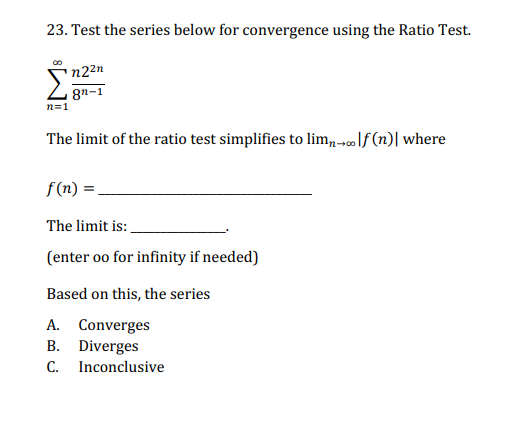 Solved 23. Test the series below for convergence using the | Chegg.com