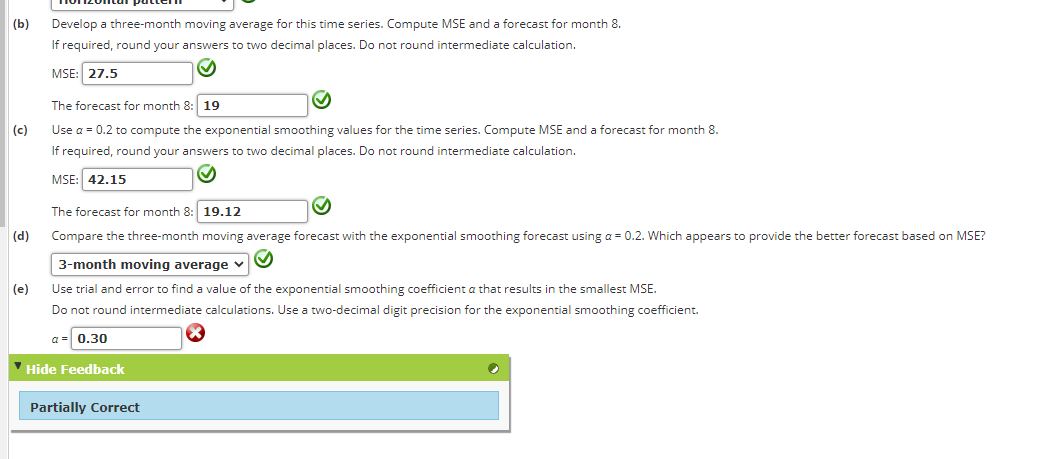 Solved Consider The Following Time Series Data: Month 1 2 3 | Chegg.com