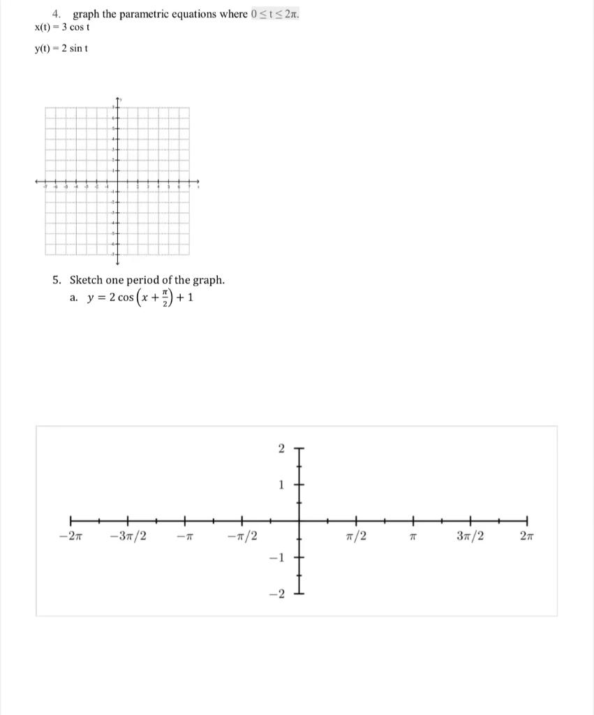 Solved 4. graph the parametric equations where 0 | Chegg.com