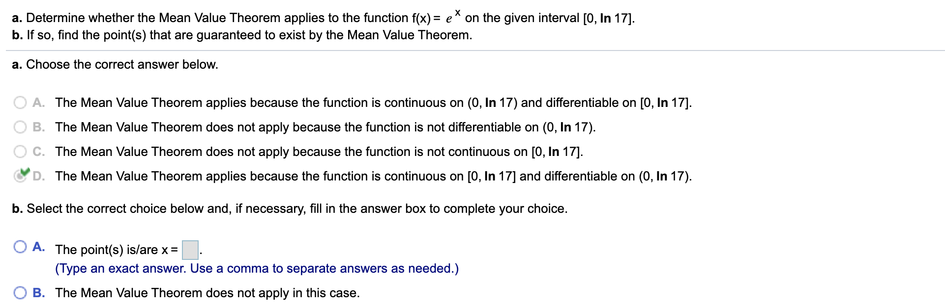 solved-a-determine-whether-the-mean-value-theorem-applies-chegg