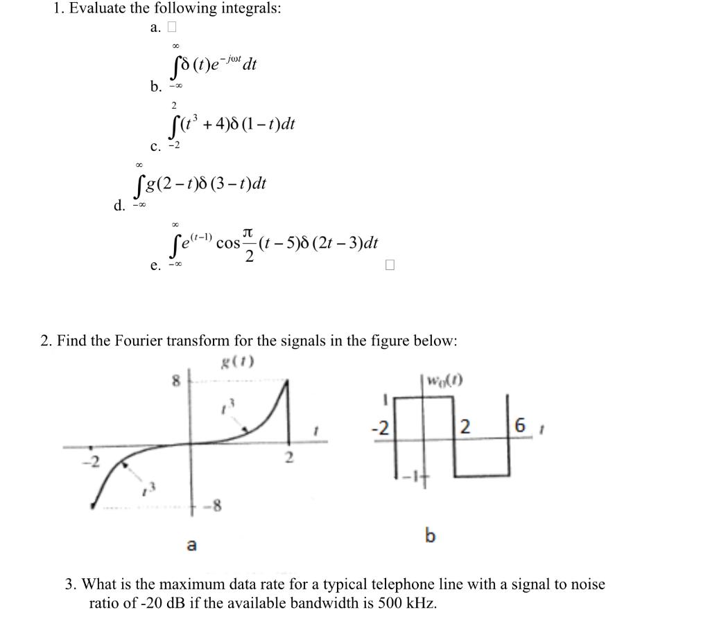 Solved 1. Evaluate the following integrals: a. b. | Chegg.com