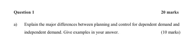 Solved Question 1 20 marks a) Explain the major differences | Chegg.com