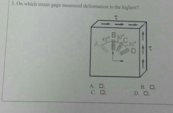 Solved 3. On which strain gage measured deformation is the | Chegg.com