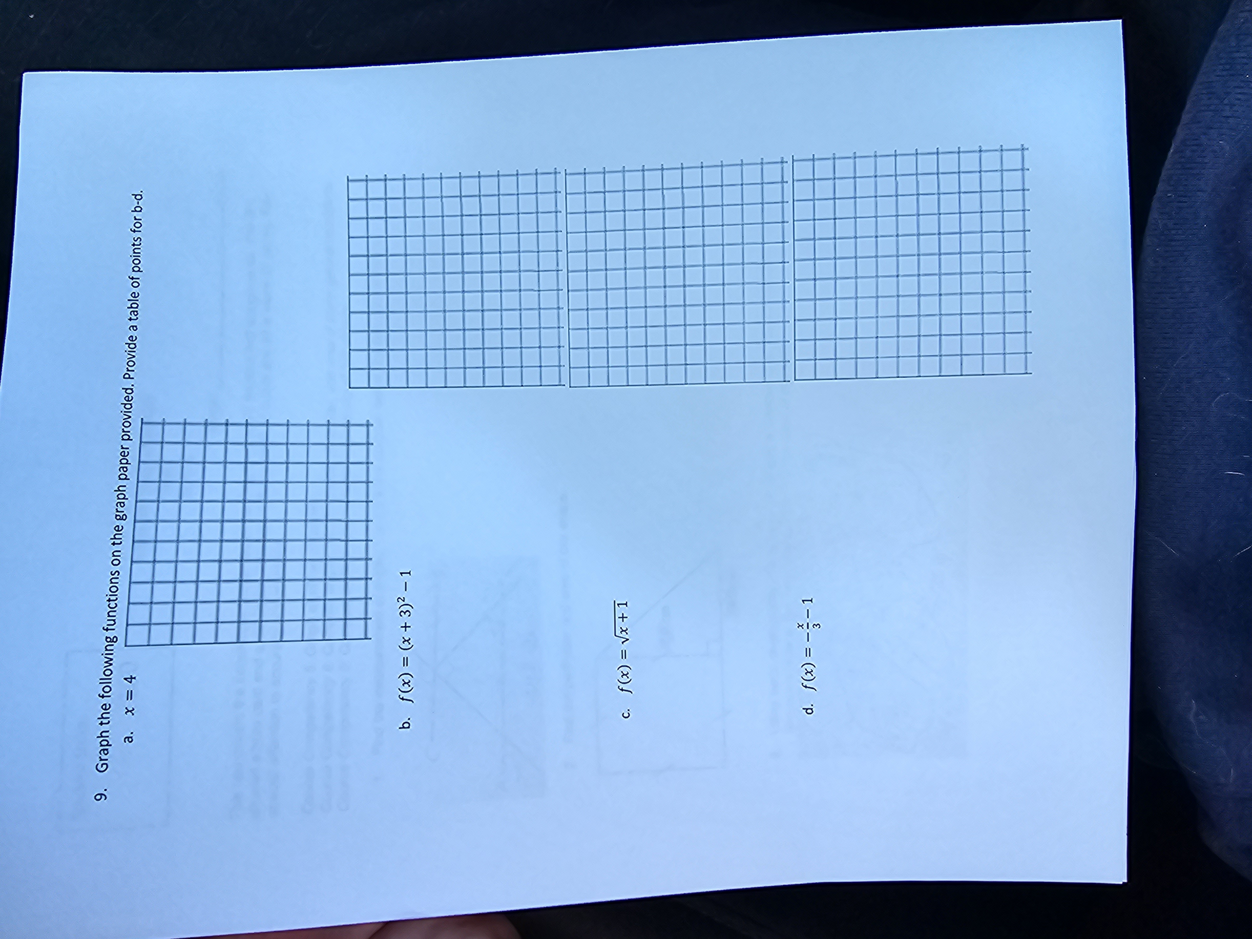 Solved Graph the following functions on the graph paper | Chegg.com