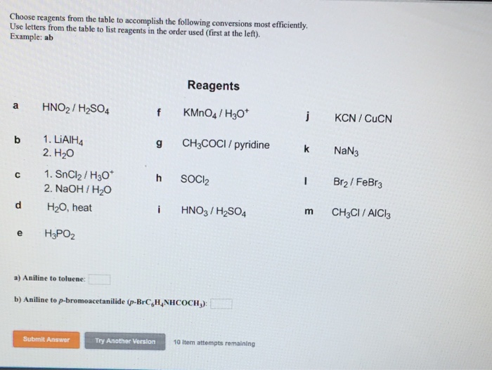 Solved Choose reagents from the table to accomplish the | Chegg.com