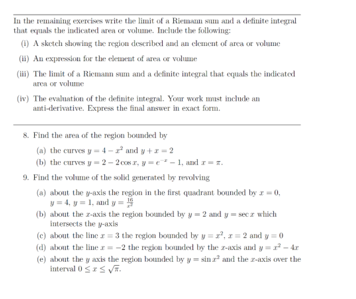 Solved In the remaining exercises write the limit of a | Chegg.com