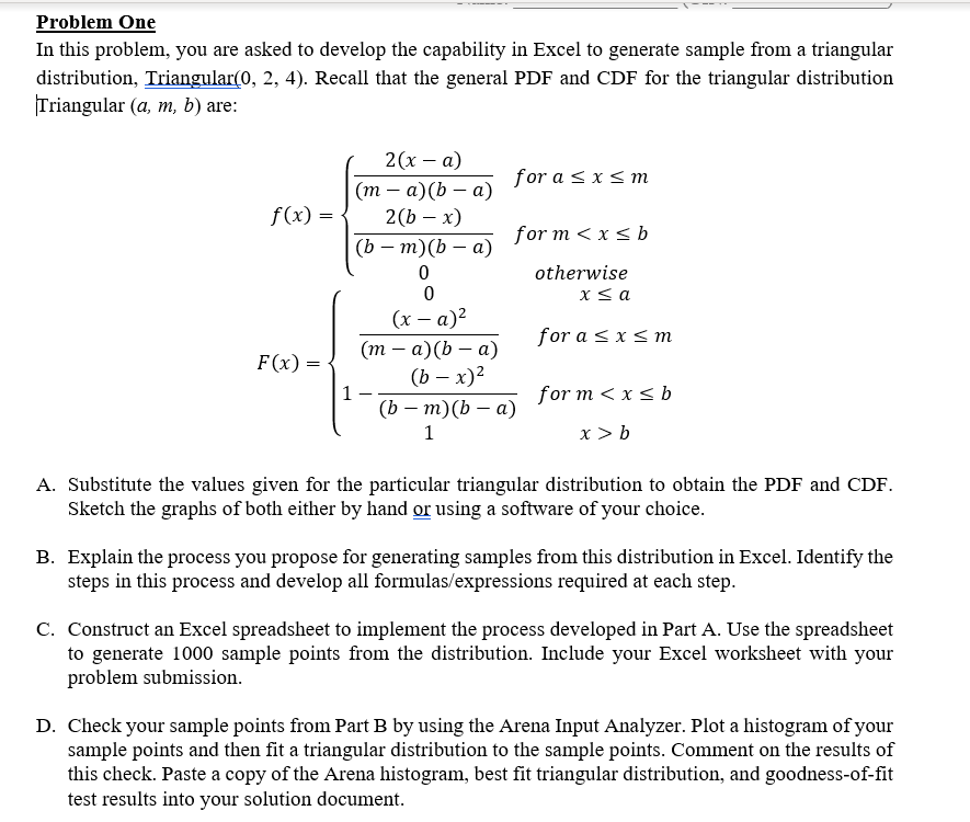 Problem One In this problem, you are asked to develop