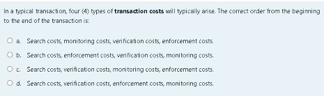 [Solved]: In a typical transaction, four (4) types of tr