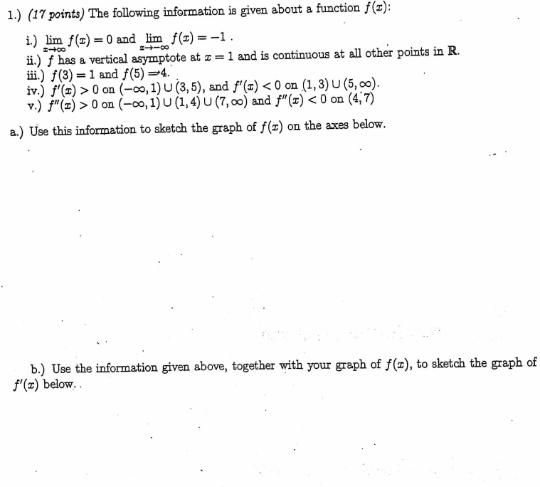 Solved 1.) (17 points) The following information is given | Chegg.com
