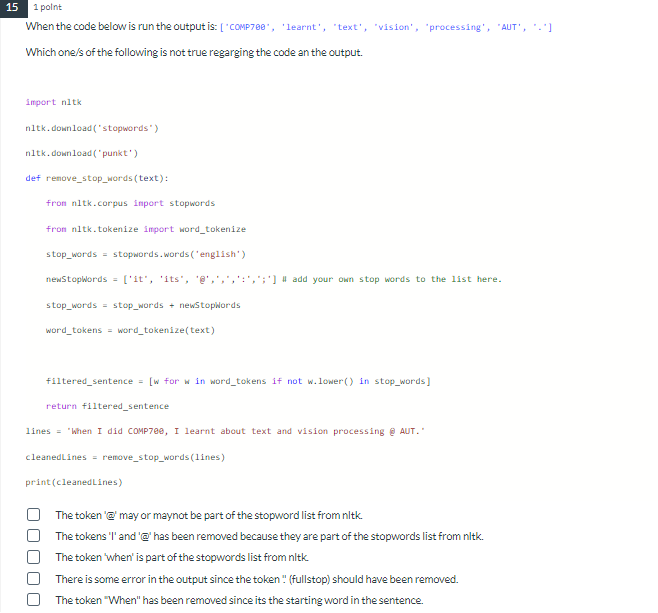 Solved 5 polnt When the code below is run the output is: | Chegg.com