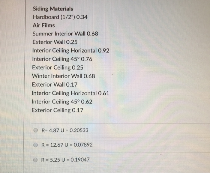 Solved What is the total R-value and U-Factor of this | Chegg.com