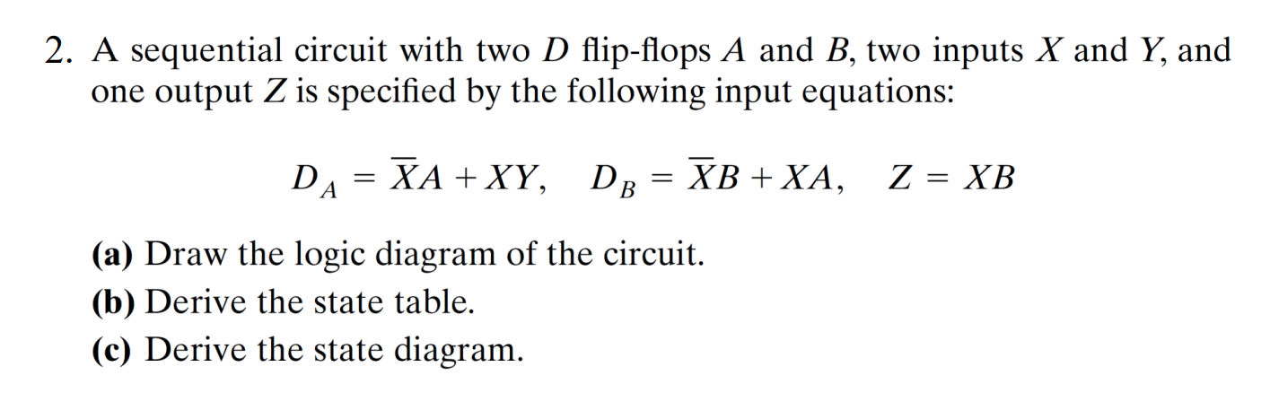 Solved A Sequential Circuit With Two D ﻿flip-flops A And B, | Chegg.com