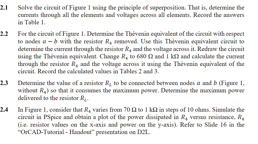 Solved 2.1 Solve the circuit of Figure 1 using the principle | Chegg.com